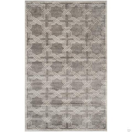 Safavieh 2 Ft.-6 In. X 4 Ft. Runner Indoor-Outdoor Amherst- Grey And Light Grey Power Loomed Rug AMT413C-24